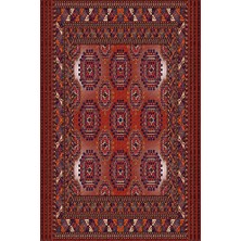 Modanoiva Kaymaz Dot Taban Yıkanabilir  Dijital Baskı Eskitme Kilim Desenli Salon Halısı 80 x 120