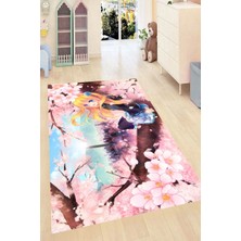 Modanoiva Kaymaz Dot Taban Yıkanabilir  Dijital Baskı Anime Desenli Çocuk Halısı 80 x 100