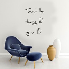 Mıgnatıs - El Yazısı Trust The Thing Of Your Life Duvar Yazısı Sticker 60X40CM - Siyah