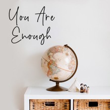 Mıgnatıs - El Yazısı ile Yazılmış You Are Enough Duvar Yazısı Sticker 60X50CM - Siyah