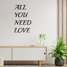 Mıgnatıs - El Yazısı All You Need Love Duvar Yazısı Sticker 60X37CM - Siyah