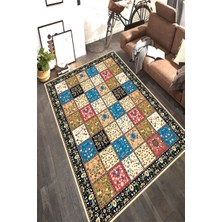 Modanoiva Kaymaz Dot Taban Yıkanabilir  Dijital Baskı Minimalist Çiçek Motifli Salon Halısı 80 x 100