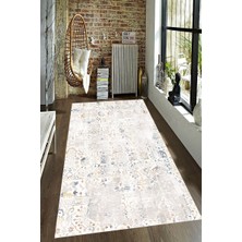Modanoiva Kaymaz Dot Taban Yıkanabilir  Dijital Baskı Modern Renkli Osmanlı Eskitme Desenli Salon Halısı 80 x 100