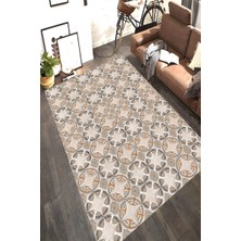 Modanoiva Kaymaz Dot Taban Yıkanabilir  Dijital Baskı Kuzey Yıldızları Desenli Salon Halısı 80 x 100