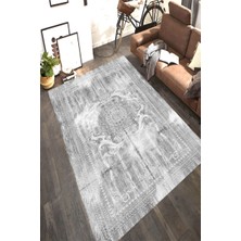 Modanoiva Kaymaz Dot Taban Yıkanabilir  Dijital Baskı Gölge Motifli Salon Halısı 80 x 120