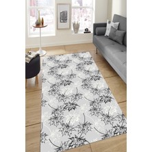 Modanoiva Kaymaz Dot Taban Yıkanabilir  Dijital Baskı Dökülen Sonbahar Yaprakları Çizimli Salon Halısı 80 x 100