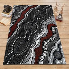 Modanoiva Kaymaz Dot Taban Yıkanabilir  Dijital Baskı Kabuk Desenli Salon Halısı 80 x 100