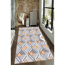 Modanoiva Kaymaz Dot Taban Yıkanabilir  Dijital Baskı Boyutlu Sonsuzluk Basamakları Desenli Salon Halısı 80 x 100