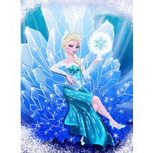 Modanoiva Kaymaz Dot Taban Yıkanabilir  Dijital Baskı Elsa Desenli Çocuk Halısı 80 x 120