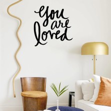 Mıgnatıs - El Yazısı ile Yazılmış You Are Loved Yazısı Sticker 60X57CM - Siyah