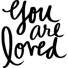 Mıgnatıs - El Yazısı ile Yazılmış You Are Loved Yazısı Sticker 60X57CM - Siyah