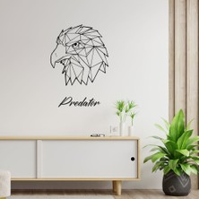 Mıgnatıs - Predator Yazısı ve Yırtıcı Kartal Duvar Yazısı Sticker 60X42CM - Siyah