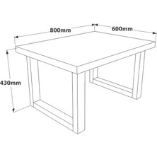 Yurudesign Marken B Ofis Sehpası Metal Ayaklı Barok