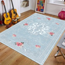 Modanoiva Kaymaz Dot Taban Yıkanabilir  Dijital Baskı Abstract Motif Desenli Salon Halısı 80 x 100