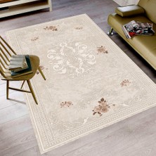 Modanoiva Kaymaz Dot Taban Yıkanabilir  Dijital Baskı Vektörel Kabartma Eskitme Desenli Salon Halısı 80 x 100