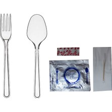 Sos Tedarik Plastik Çatal+Kaşık Lüx Set (Yemek Seti) 100'LÜ