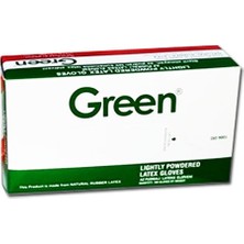 Green Pudralı Lateks Büyük Boy Tek Kullanım Eldiven Large L 100 Adet