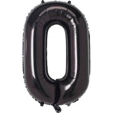 Rps Balon 0 Rakamı Siyah 100 cm Folyo Balon