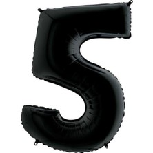 Rps Balon 5 Rakamı Siyah 100 cm Folyo Balon