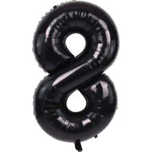 Rps Balon 8 Rakamı Siyah 100 cm Folyo Balon