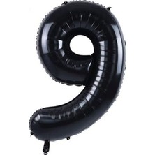 Rps Balon 9 Rakamı Siyah 100 cm Folyo Balon