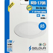 Seldur 12W Ultra Slim Sıva Altı LED Panel 6500K