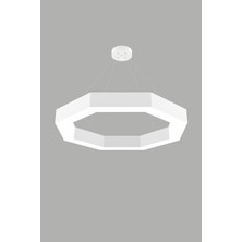 Hegza Lighting Octagon (Beyaz Kasa) Ledli Modern Avize