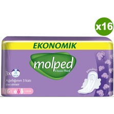 Molped Kalın Hijyenik Ped Uzun Ekonomik 16'lı x 16 Paket