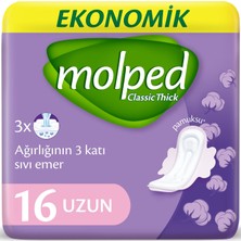 Molped Kalın Hijyenik Ped Uzun Ekonomik 16'lı x 16 Paket