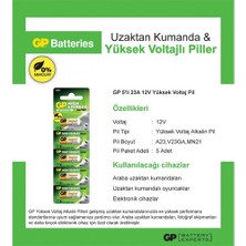 Gp 23A 12V Pil Alkalin Yüksek Voltaj 5'li Paket