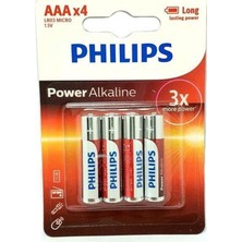 Philips Power Alkalin 4xaaa 1.5VOLT Ince Kalem Pil LR03