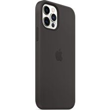 Apple iPhone 12 - 12 Pro Silikon Kılıf MagSafe Siyah - MHL73ZM/A