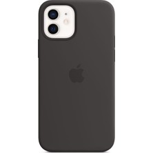 Apple iPhone 12 - 12 Pro Silikon Kılıf MagSafe Siyah - MHL73ZM/A
