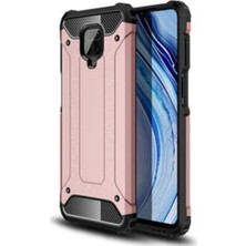 KZY Xiaomi Redmi Note 9 Kapak Çift Katmanlı Zırh Tank Kılıf - Rose Gold