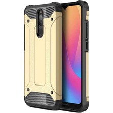 KZY Xiaomi Redmi 8A Kapak Çift Katmanlı Zırh Tank Kılıf - Gold