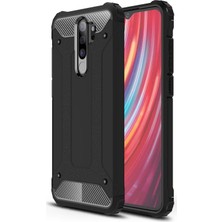 KZY Xiaomi Note 8 Pro Kapak Çift Katmanlı Zırh Tank Kılıf - Siyah