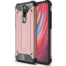 KZY Xiaomi Note 8 Pro Kapak Çift Katmanlı Zırh Tank Kılıf - Rose Gold