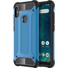 KZY Xiaomi Mi A2 Lite Kapak Çift Katmanlı Zırh Tank Kılıf - Mavi