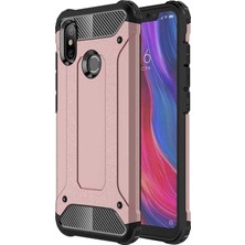 KZY Xiaomi Mi 8 Kapak Çift Katmanlı Zırh Tank Kılıf - Rose Gold