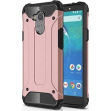 KZY General Mobile Gm8 Kapak Çift Katmanlı Zırh Tank Kılıf - Rose Gold