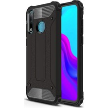KZY Huawei P30 Lite Kapak Çift Katmanlı Zırh Tank Kılıf - Siyah