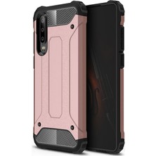 KZY Huawei P30 Kapak Çift Katmanlı Zırh Tank Kılıf - Rose Gold