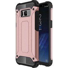 KZY Samsung Galaxy S8 Plus Kapak Çift Katmanlı Zırh Tank Kılıf - Rose Gold