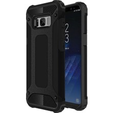 KZY Samsung Galaxy S8 Kapak Çift Katmanlı Zırh Tank Kılıf - Siyah