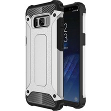 KZY Samsung Galaxy S8 Kapak Çift Katmanlı Zırh Tank Kılıf - Gri