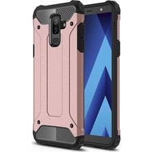 KZY Samsung Galaxy J8 Kapak Çift Katmanlı Zırh Tank Kılıf - Rose Gold