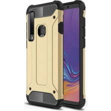 KZY Samsung Galaxy A9 2018 Kapak Çift Katmanlı Zırh Tank Kılıf - Gold