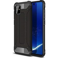 KZY Samsung Galaxy A81 / Note 10 Lite Kapak Çift Katmanlı Zırh Tank Kılıf - Siyah