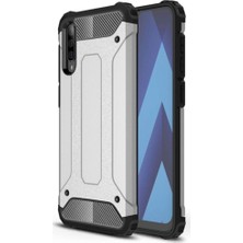 KZY Samsung Galaxy A70 Kapak Çift Katmanlı Zırh Tank Kılıf - Gri