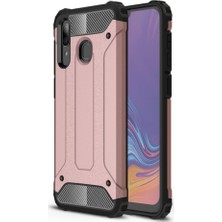 KZY Samsung Galaxy A30 Kapak Çift Katmanlı Zırh Tank Kılıf - Rose Gold